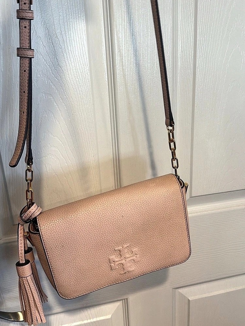 Tory Burch Robinson Tassel Crossbody Bag Pink